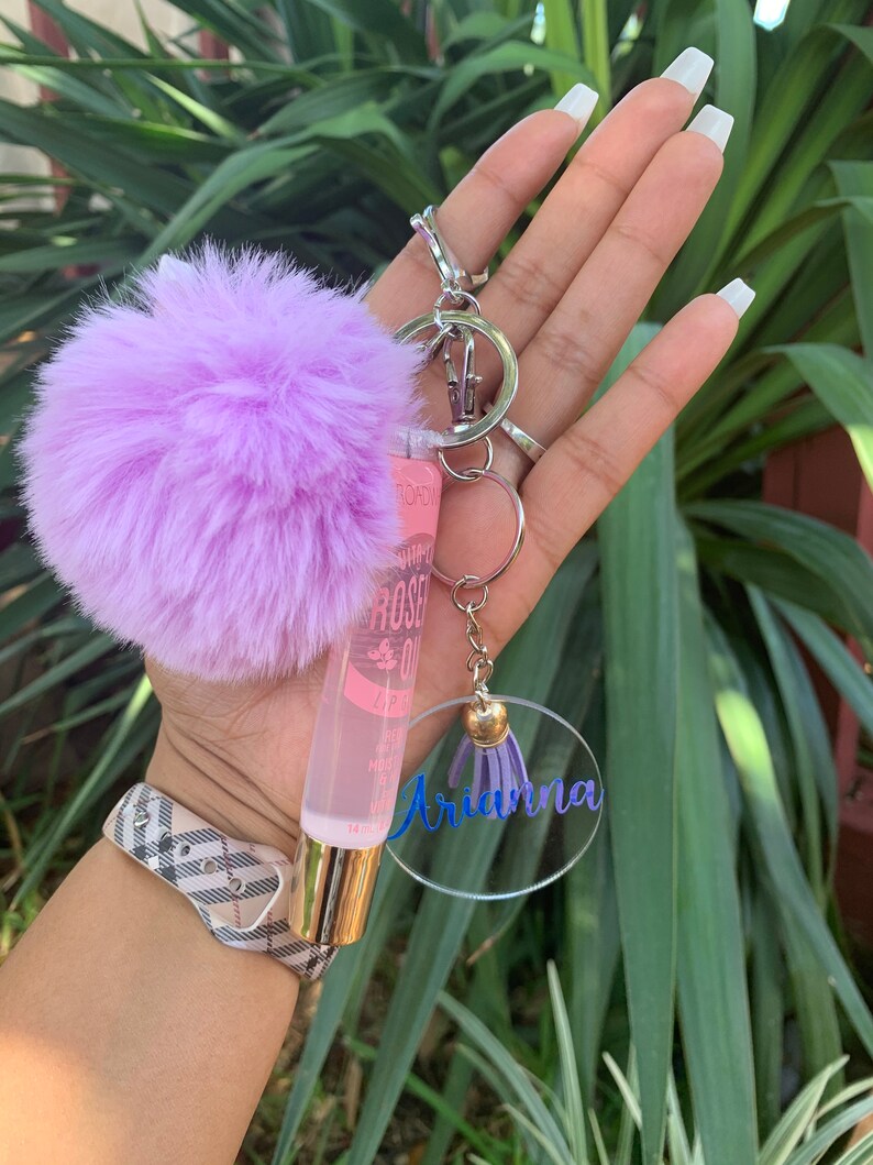 Personalized Lip gloss keychain Etsy