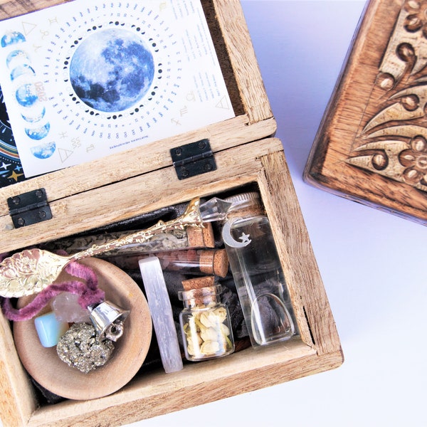 Moon Spell Box - Moon Magic - Wizard Box - Magical Tools - Magic Spell Kit - White Witch
