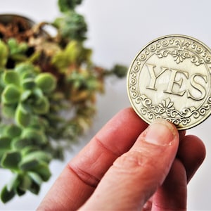 Fortune Teller Coin - Yes or No - Divination Coin - Fortune Coin Flip - Divine Will - Luck Coin - Wiccan Pagan Gift
