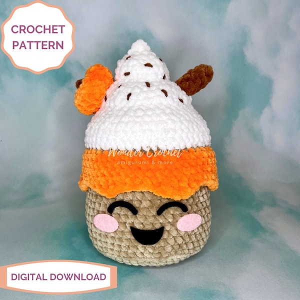 Pumpkin Spice Latte Plush Crochet PATTERN - Amigurumi