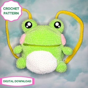 Frog Backpack Crochet PATTERN- Amigurumi