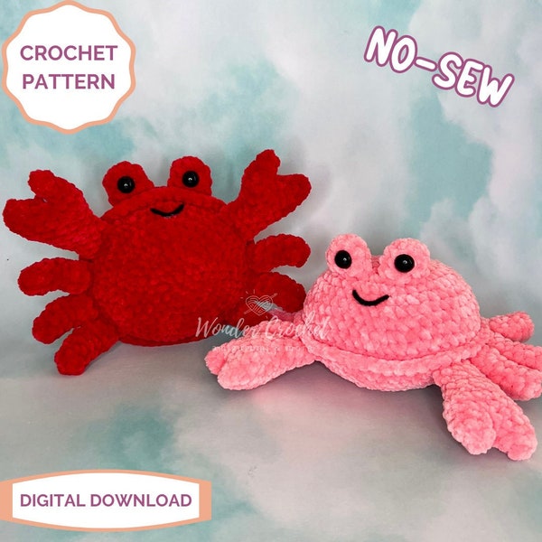 MOTIF au crochet en peluche crabe sans couture