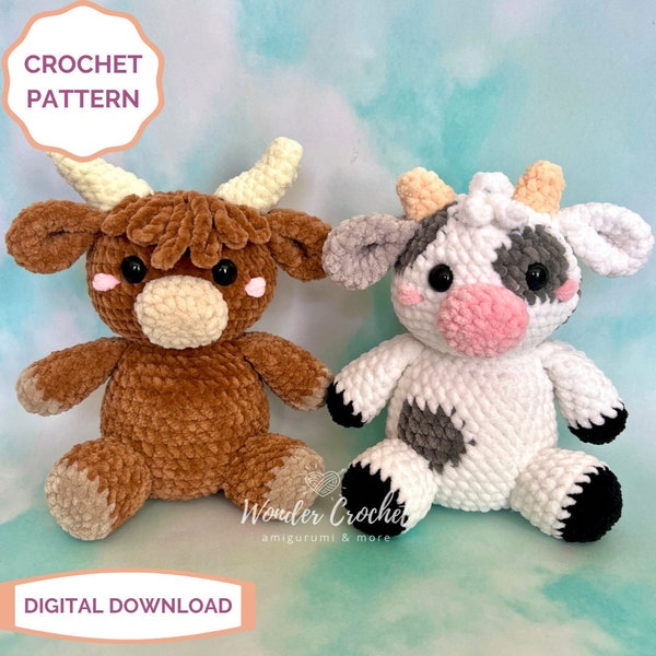 Connie the Cow Plush Crochet PATTERN