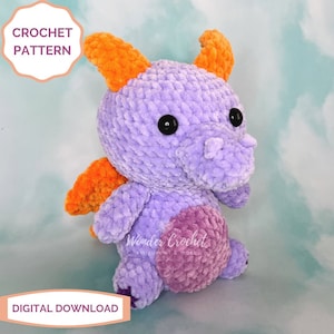 Little Dragon Plush Crochet PATTERN - Amigurumi