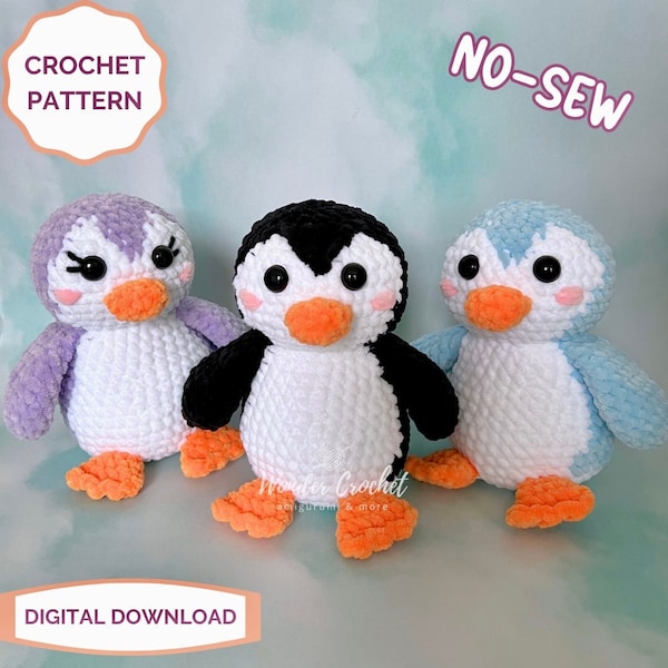 NO-SEW Penguin Plush Crochet PATTERN