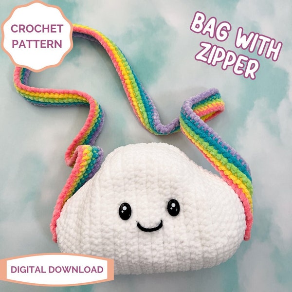 Bolsa Crossbody Nuvem PADRÃO DE CROCHÉ