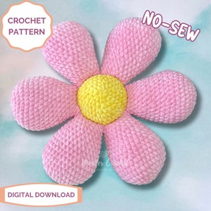 No-Sew Flower Pillow Crochet PATTERN