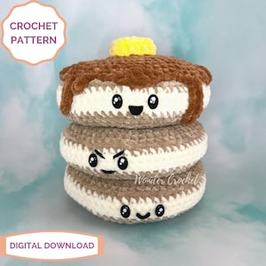 Pancake Stack Plush Crochet PATTERN - Amigurumi
