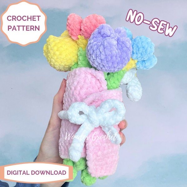 No-Sew Flower Bouquet Crochet PATTERN