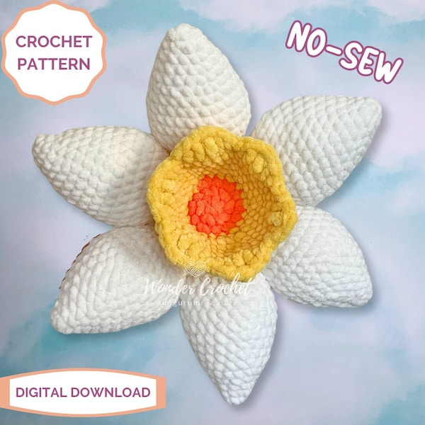 No-Sew Daffodil Pillow Crochet PATTERN