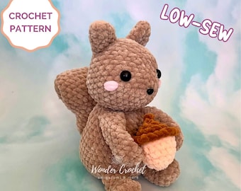 LOW-SEW Squirrel Plush Crochet PATTERN