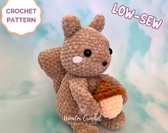 PATRÓN DE GANCHILLO DE ARDILLA DE PELUCHE DE COSTURA BAJA
