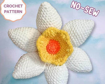 No-Sew Daffodil Pillow Crochet PATTERN
