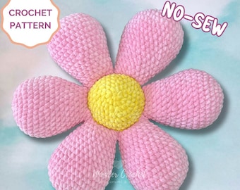 No-Sew Flower Pillow Crochet PATTERN