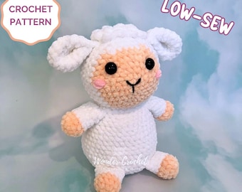 NIEDRIGES SEW Schäfchen Plüsch Häkelmuster