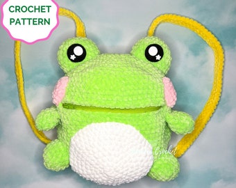 Frog Backpack Crochet PATTERN- Amigurumi