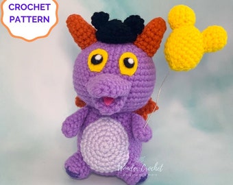 Purple Dragon Crochet PATTERN- Amigurumi