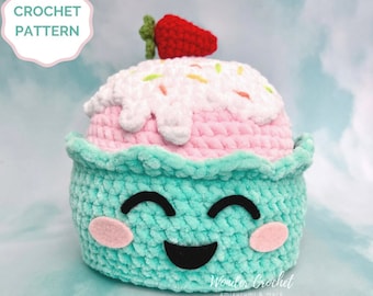 Birthday Cupcake Plush Crochet PATTERN - Amigurumi