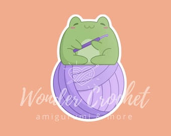 Yarn Frog Vinyl Sticker (Weatherproof)