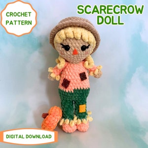 Scarecrow Doll Crochet PATTERN - Fall Amigurumi