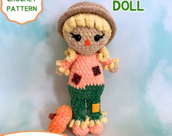 Scarecrow Doll Crochet PATTERN - Fall Amigurumi
