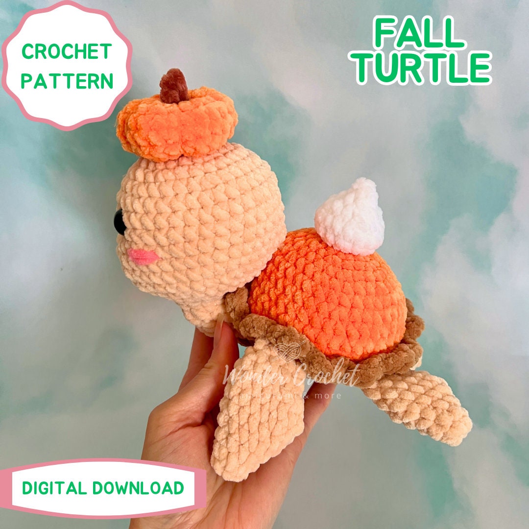 Fall Pumpkin Pie Sea Turtle Plush Crochet PATTERN - Etsy