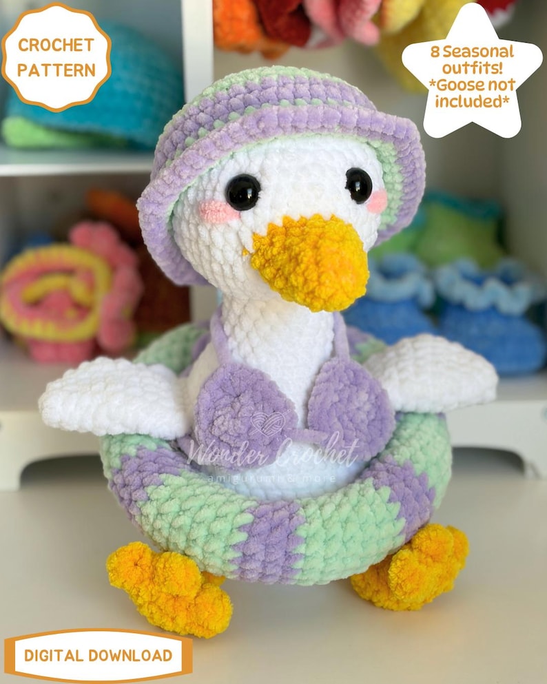 Seasonal Outfit Crochet Pattern Pack for the No-Sew Dress-Up Goose (Goose Not Included) image 7