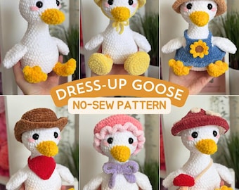 No-Sew Dress-Up Goose Crochet Pattern – Goose Plush with Cute Outfits