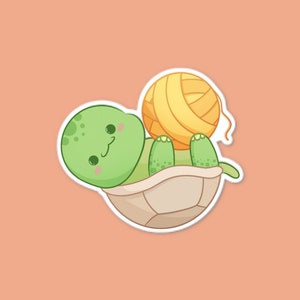 Yarn Turtle Vinyl Sticker (Weatherproof)