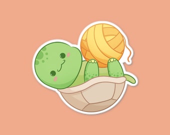 Yarn Turtle Vinyl Sticker (Weatherproof)