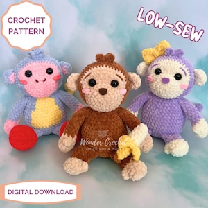 LOW-SEW Monkey Plush Crochet PATTERN