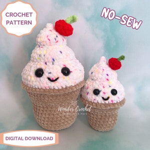NO-SEW MINI Ice Cream Cone Plush Crochet Pattern Amigurumi image 4