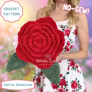 Patrón de crochet para almohada de rosas sin costura