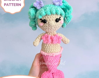 Mermaid Plush Crochet PATTERN - Amigurumi