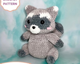Raccoon Plush Crochet PATTERN - Amigurumi