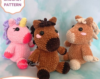 Horse Plush Crochet PATTERN - Amigurumi