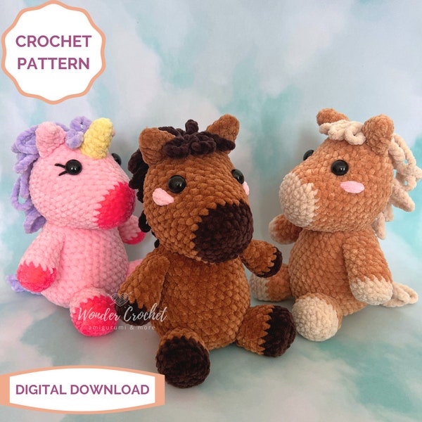 Horse Plush Crochet PATTERN - Amigurumi