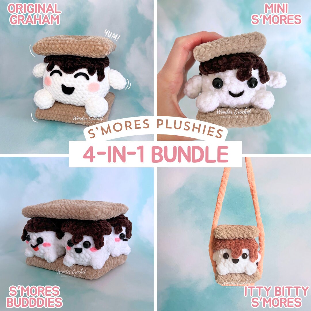 S'mores Plushies 4-in-1 Crochet PATTERN Bundle - Amigurumi - Etsy