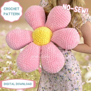 No-Sew Flower Pillow Crochet PATTERN