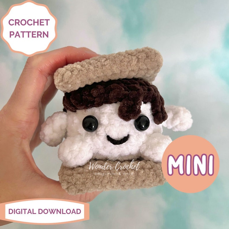 MINI S'mores Plush Crochet PATTERN Amigurumi image 1