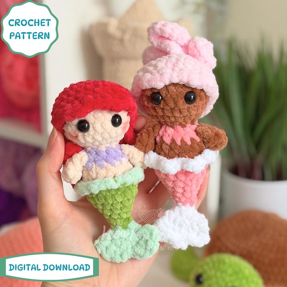 Hide-and-sea Mermaids Crochet Pattern – Mini Mermaid Dolls & Homes