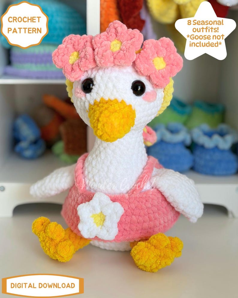Seasonal Outfit Crochet Pattern Pack for the No-Sew Dress-Up Goose (Goose Not Included) image 5