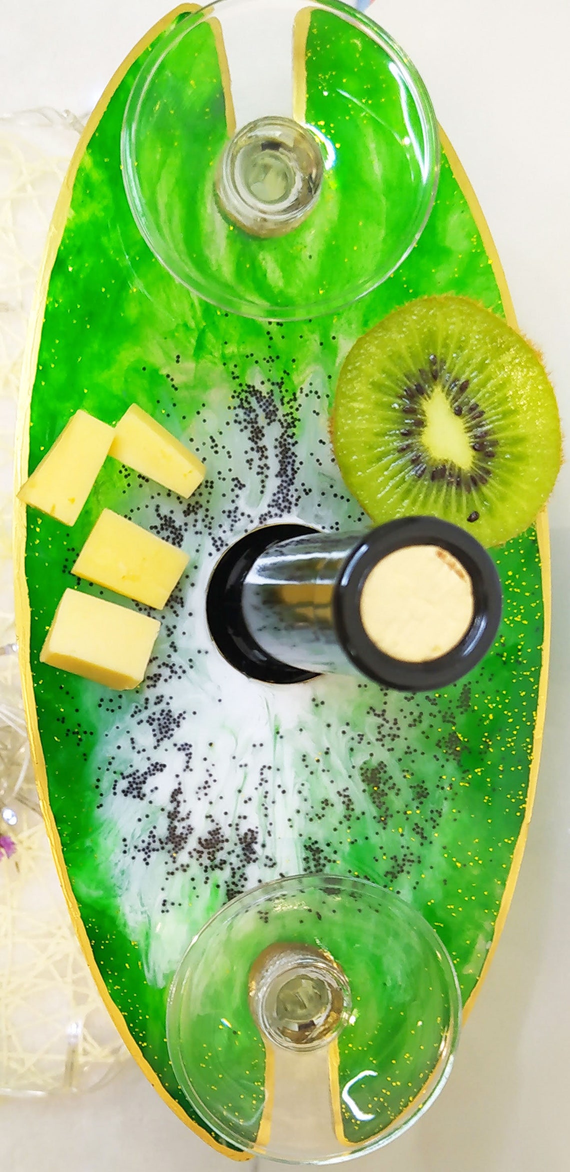 Epoxy Resin Wine and Glass Holder. Holiday Gift Etsy UK