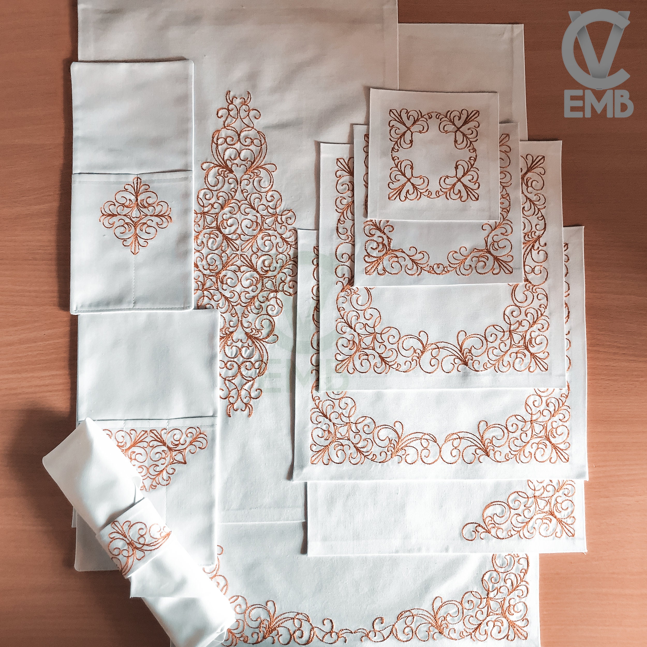 Tablecloth & Napkins Linen Embroidery Machine Embroidery Etsy