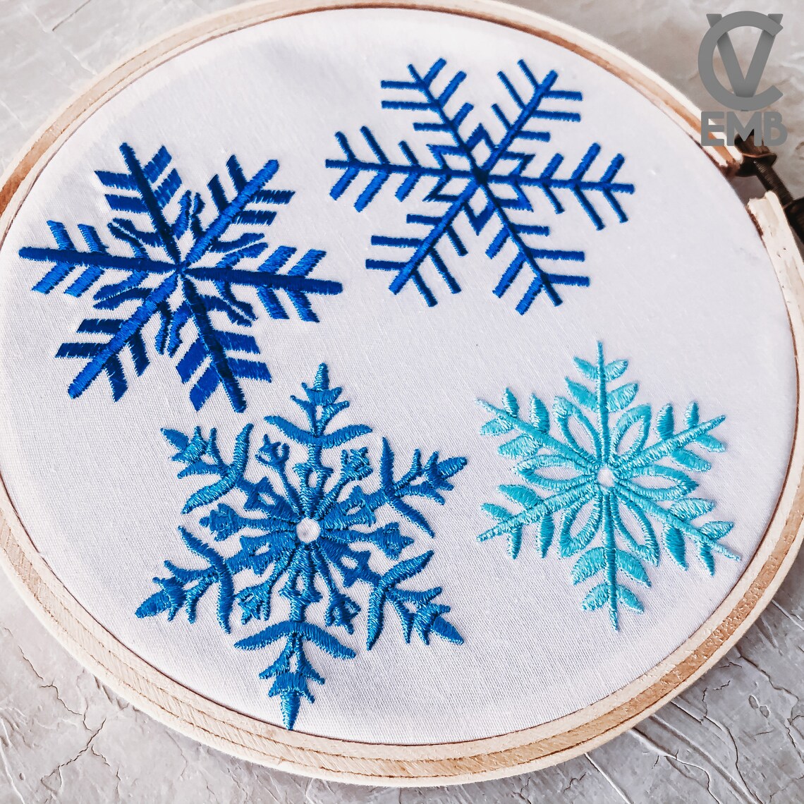 Snowflakes Machine Embroidery Design Instant Download Etsy