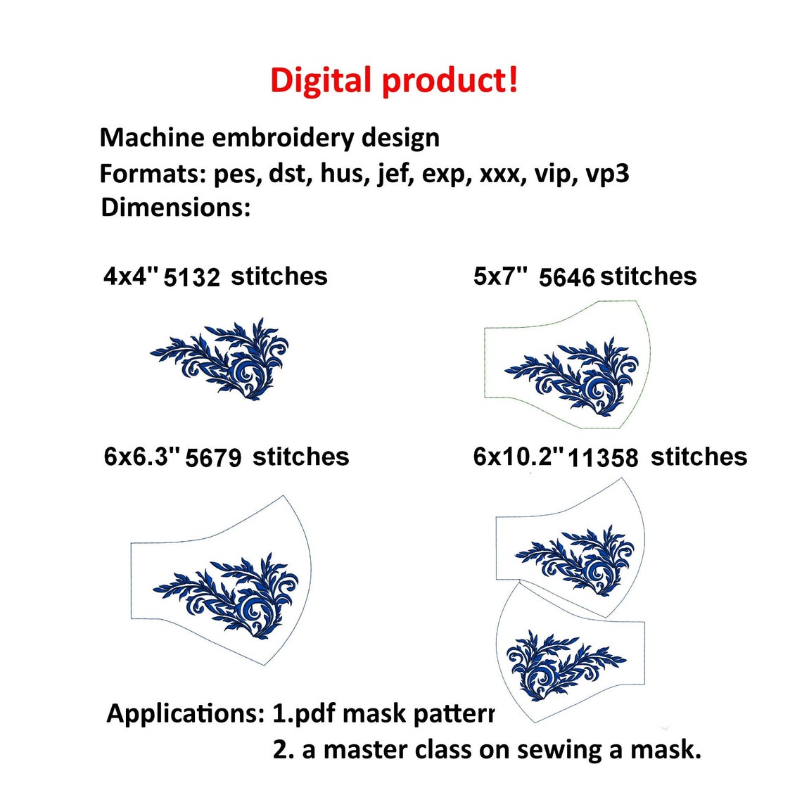 Mask with an embroidery machine embroidery design mask  etsy Mask with an embroidery machine embroidery design mask  etsy