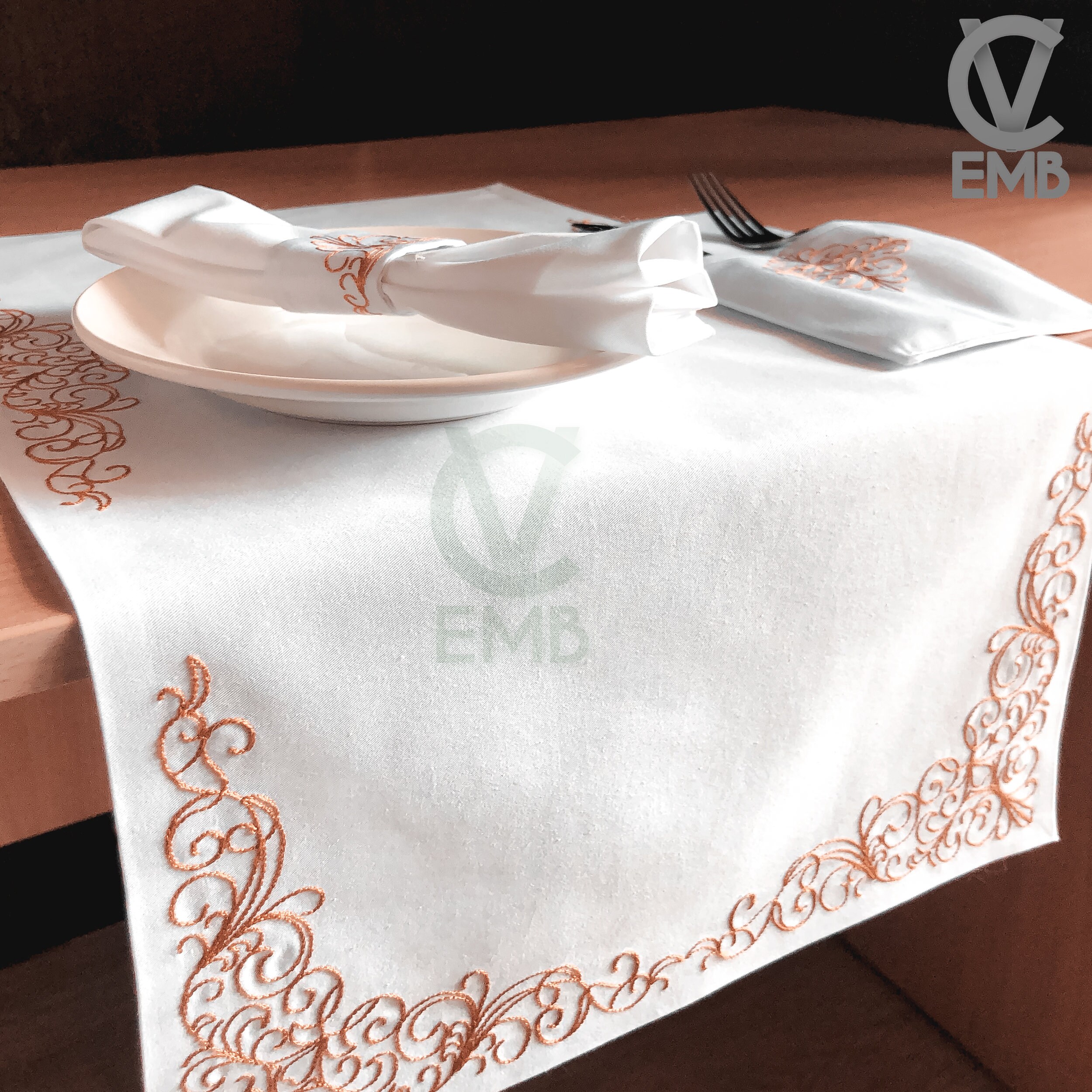 Tablecloth & Napkins Linen Embroidery Machine Embroidery Etsy