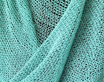 knit gauze panel in aqua