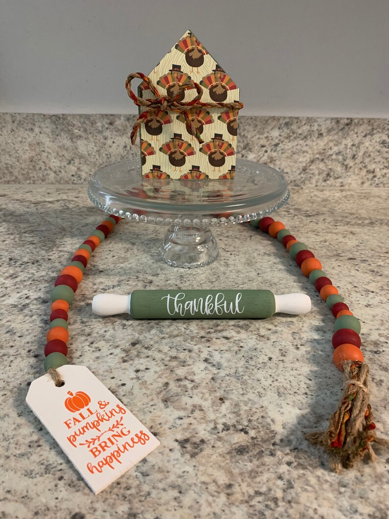 Thanksgiving Tiered Tray Decor Bundle Turkey Decor Etsy