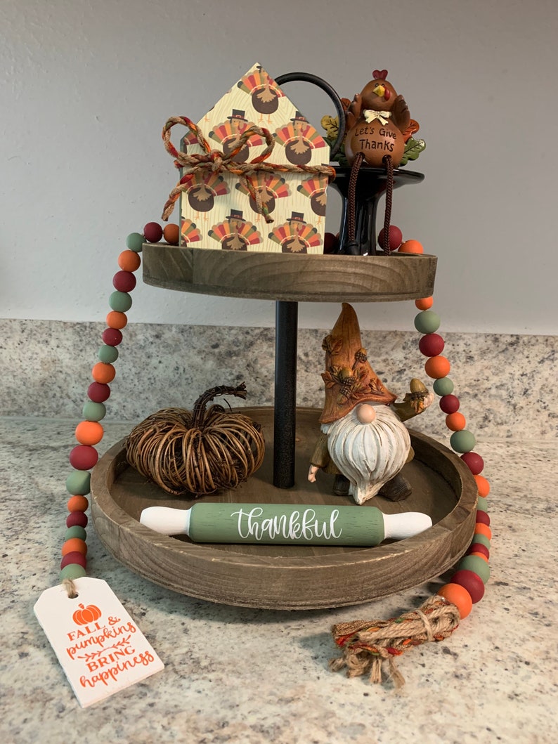 Thanksgiving Tiered Tray Decor Bundle Turkey Decor Etsy